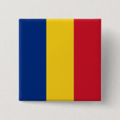 Roemeense vlag vierkante button 5,1 cm (Voorkant)