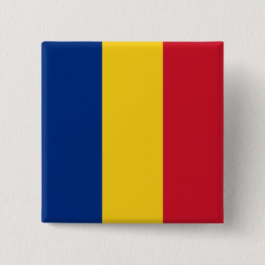 Roemeense vlag vierkante button 5,1 cm (Voorkant)