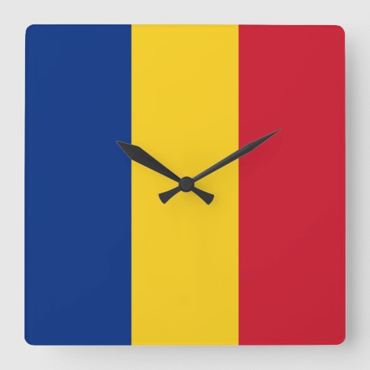 Roemeense vlag vierkante klok (Voorkant)