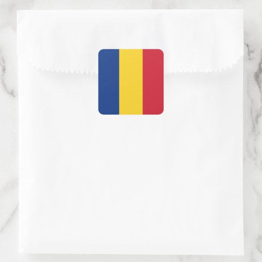 Roemeense vlag vierkante sticker (Tas)