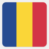 Roemeense vlag vierkante sticker (Voorkant)