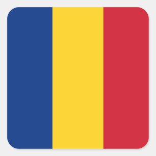 Roemeense vlag vierkante sticker