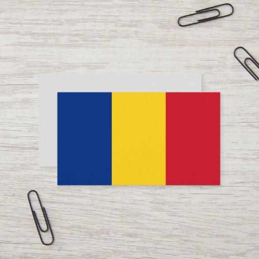Roemeense vlag visitekaartje (Voorkant / Achterkant in situ)