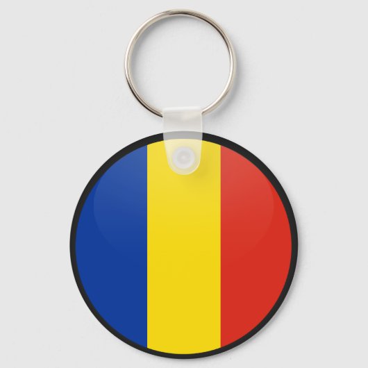 Roemeense vlag - vlaggencirkel sleutelhanger (Voorkant)
