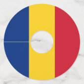 Roemeense vlag wijnglaslabel (Voorkant)
