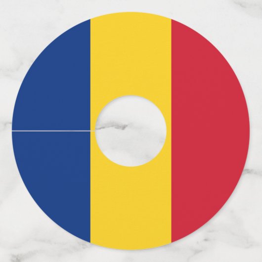 Roemeense vlag wijnglaslabel (Voorkant)