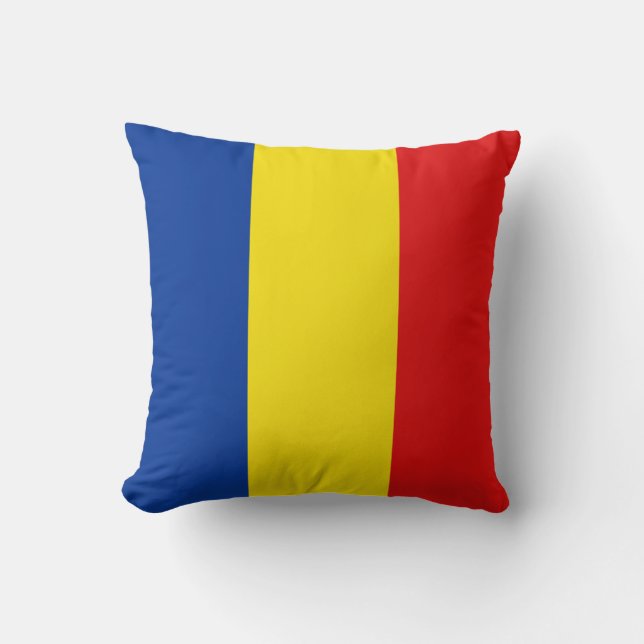 Roemeense Vlag x Vlag Kussen (Voorkant)