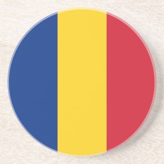 Roemeense vlag zandsteen onderzetter (Voorkant)