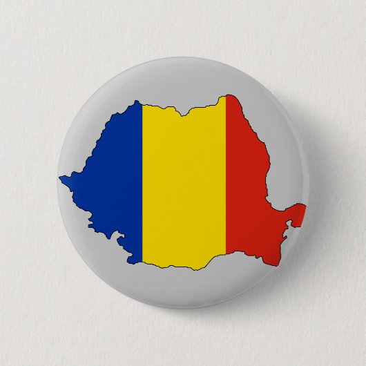 Roemeense vlaggenkaart ronde button 5,7 cm (Voorkant)