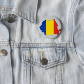 Roemeense vlaggenkaart ronde button 5,7 cm (In situ)