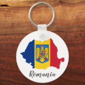 Roemeense vlaggenkaart sleutelhanger (Voorkant)