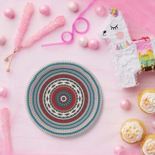 Roemeense volkskunst papieren bordje (Feest)