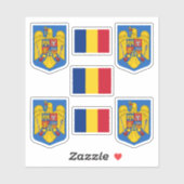 Roemeense wapenschild en vlaggen sticker (Vel)