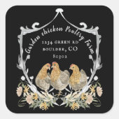 roemeense waterverf boerenbedrijf vierkante sticker (Voorkant)