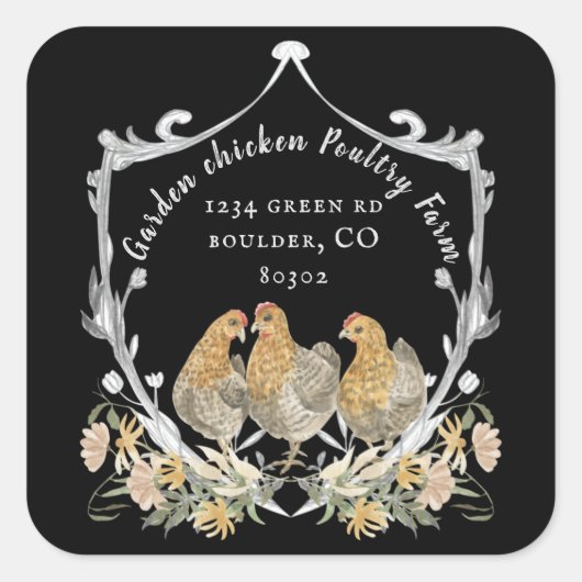 roemeense waterverf boerenbedrijf vierkante sticker (Voorkant)