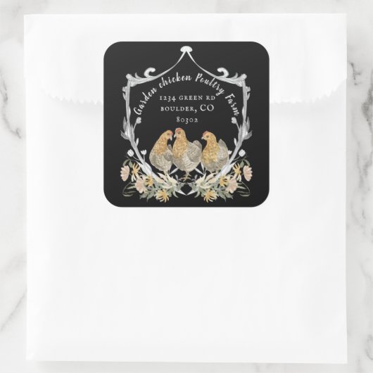 roemeense waterverf boerenbedrijf vierkante sticker (Tas)