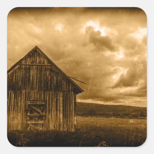 roemeense westerne boerderijboerderij vierkante sticker (Voorkant)