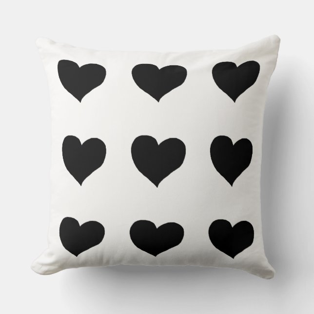 roemeense zwarte harten kussen (Voorkant)