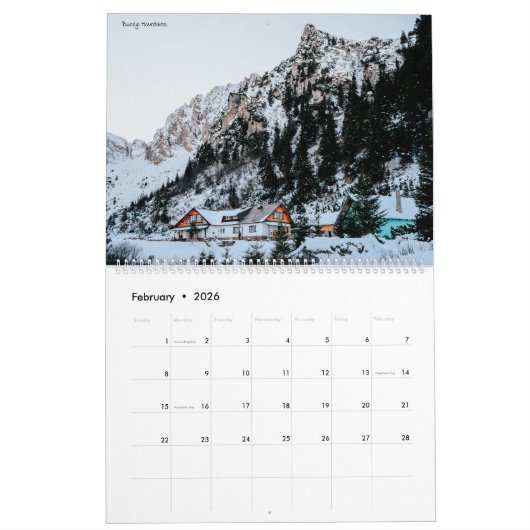 Roemenië 2024 Twee pagina's grote kalender, wit Kalender (Feb 2026)