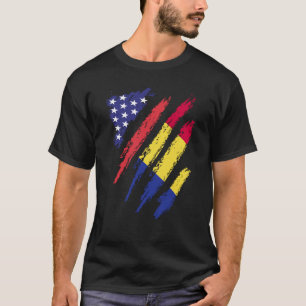 Roemenië Amerikaanse vlag Patriot Heritage M T-shirt