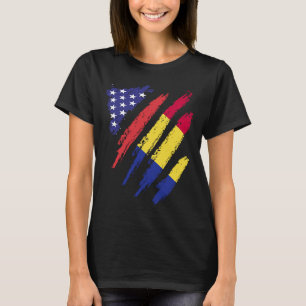 Roemenië Amerikaanse vlag Patriot Heritage M T-shirt