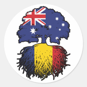 Roemenië - Australische Australië - boomstammen Ronde Sticker
