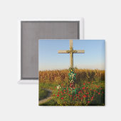 Roemenië, Crucifix, wegwerpheiligdom Magneet (Voorkant / Achterkant)