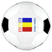 Roemenië en Roemeense vlag Blauwe Personalisatie Voetbal (Gedraaid)