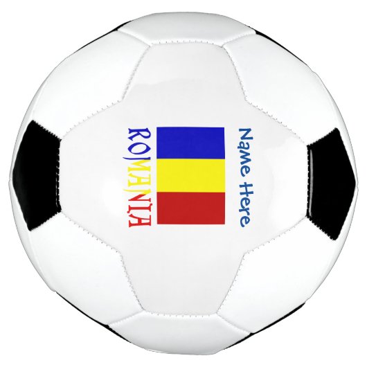 Roemenië en Roemeense vlag Blauwe Personalisatie Voetbal (Gedraaid)