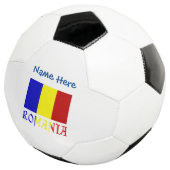Roemenië en Roemeense vlag Blauwe Personalisatie Voetbal (Drie kwart)