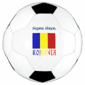Roemenië en Roemeense vlag Blauwe Personalisatie Voetbal (Voorkant)