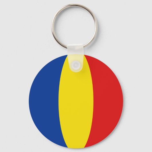 Roemenië Fisheye Flag Sleutelhanger (Voorkant)