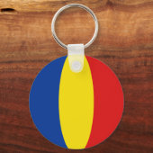 Roemenië Fisheye Flag Sleutelhanger (Voorkant)