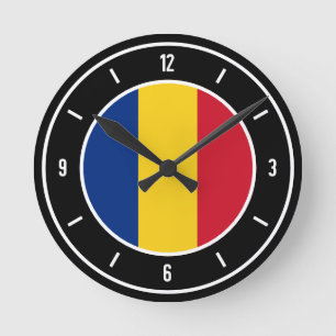 Roemenië Flag Elegant Ronde Klok