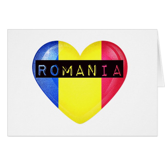 Roemenië Flag Heart (Voorkant Horizontaal)