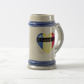 Roemenië Flag Heart Bierpul (Voorkant rechts)