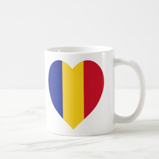 Roemenië Flag Heart Koffiemok (Rechts)