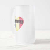 Roemenië Flag Heart Matglas Bierpul (Voorkant links)