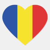Roemenië Flag Heart Sticker (Voorkant)