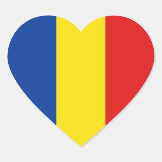 Roemenië Flag Heart Sticker (Voorkant)