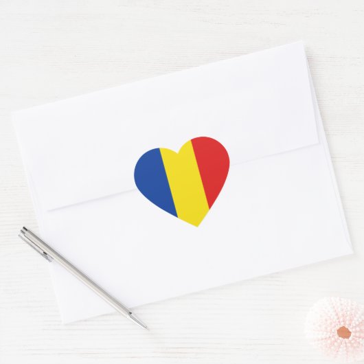Roemenië Flag Heart Sticker (Envelop)