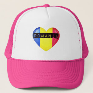 Roemenië Flag Heart Trucker Pet
