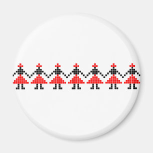 roemenië folk etnische dans geometrisch motief kos magneet