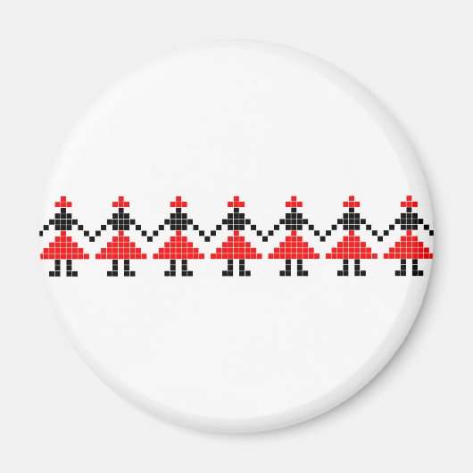 roemenië folk etnische dans geometrisch motief kos magneet (Voorkant)