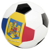 Roemenië Football en Roemeense vlag / sport Voetbal (Drie kwart)