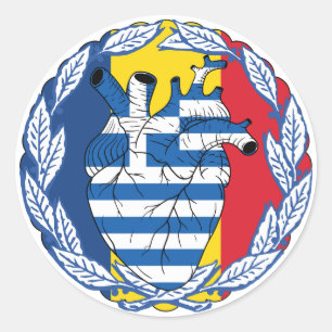 Roemenië Grieks Onafhankelijkheid Griekenland Ronde Sticker