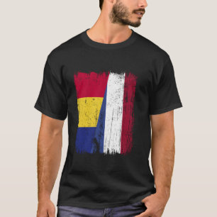 Roemenië Holland halve vlag Roemeens Nederlands er T-shirt