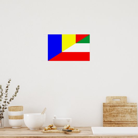 roemenië - hongarije - halve symbool poster (Keuken)