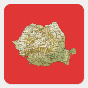 Roemenië Kaart Sticker
