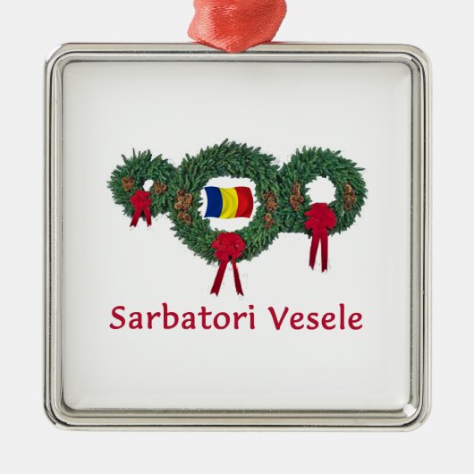 Roemenië Kerstmis 2 Metalen Ornament (Voorkant)